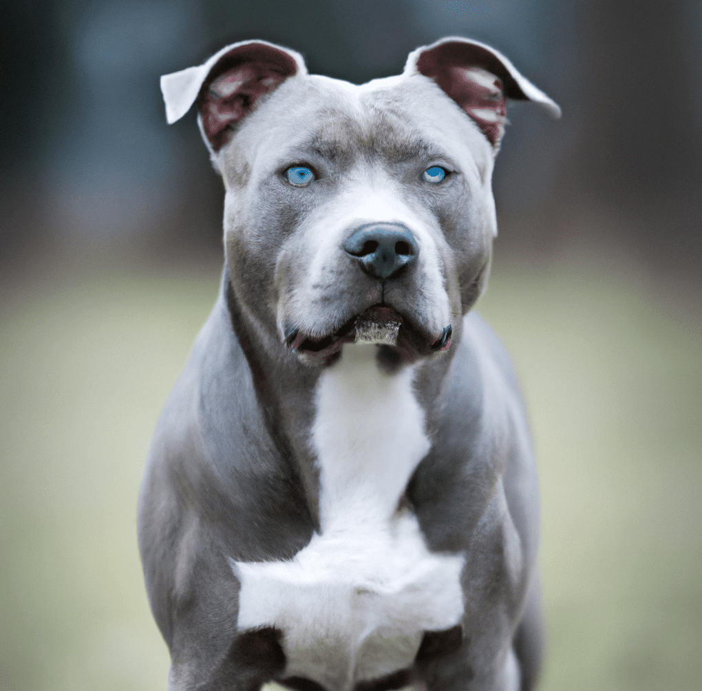 Gray Pitbull With Blue Eyes