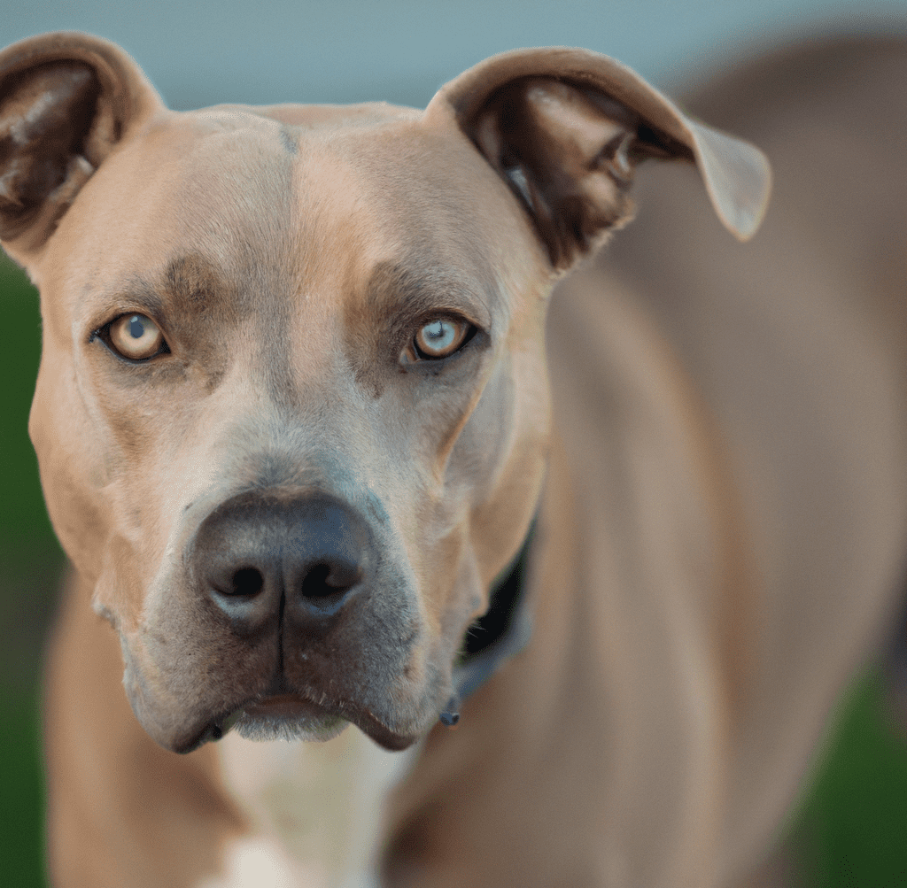 Image of a blue fawn Pitbull
