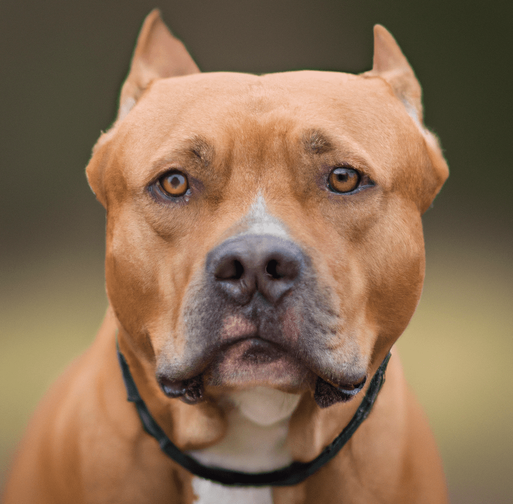 Picture of a red Pitbull